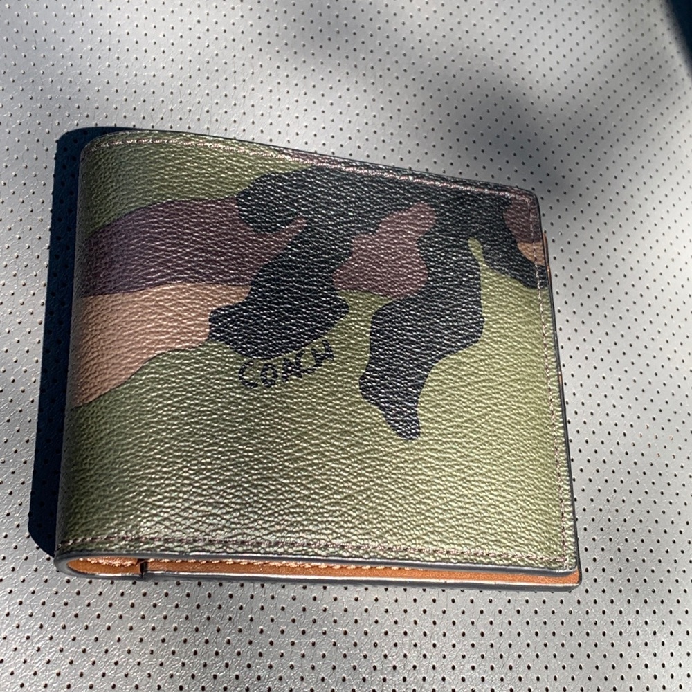 Coach camouflage double wallet (one small one big)
